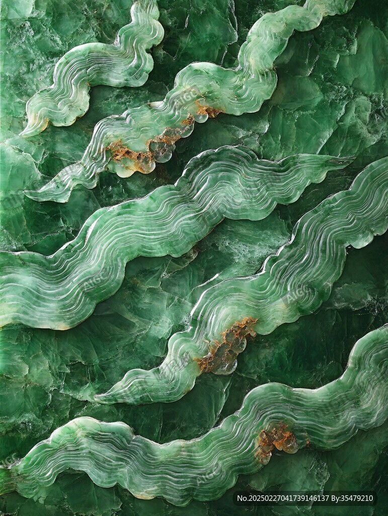 翡翠波浪纹理