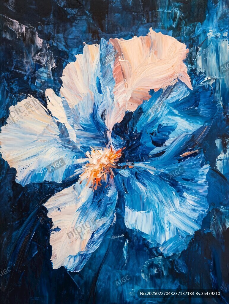 抽象花卉油画