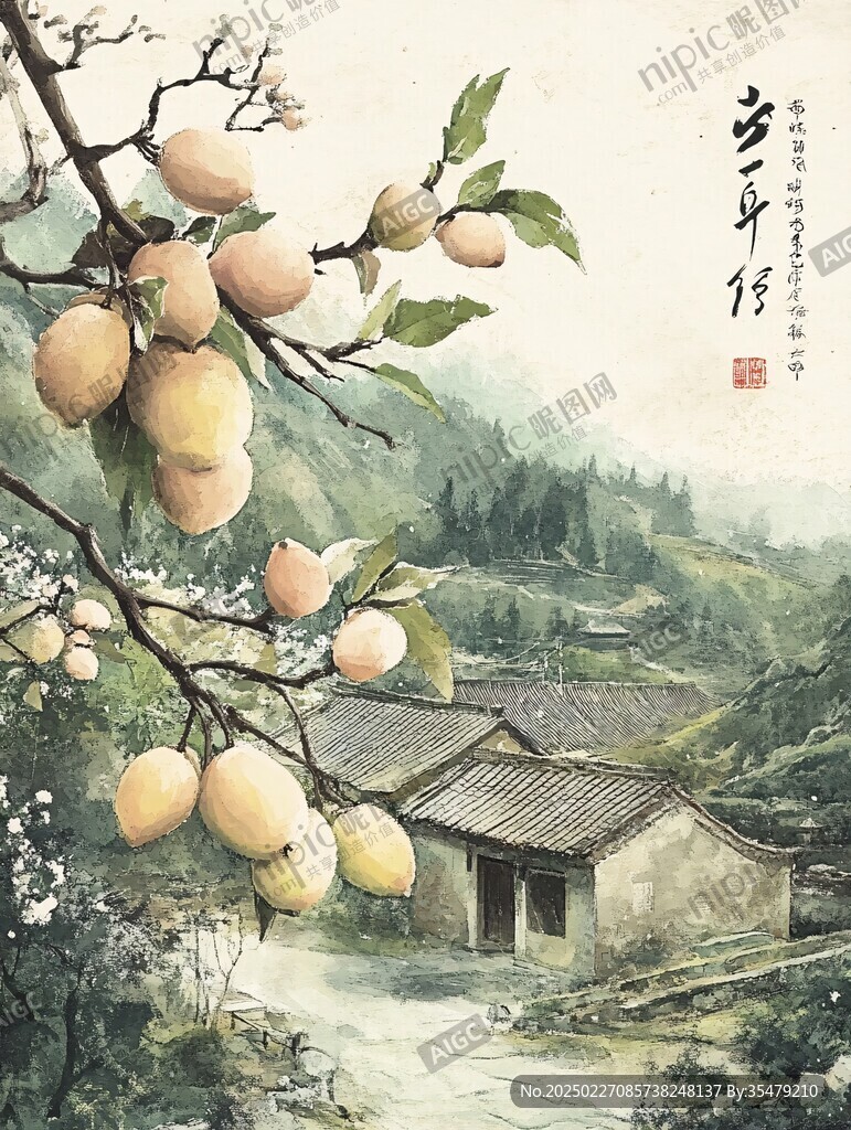 乡村山水画