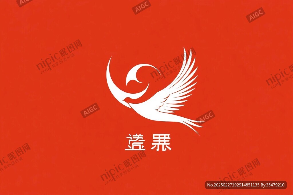 红色背景下的白色和平鸽