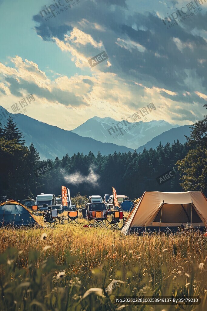 山脚下的露营地