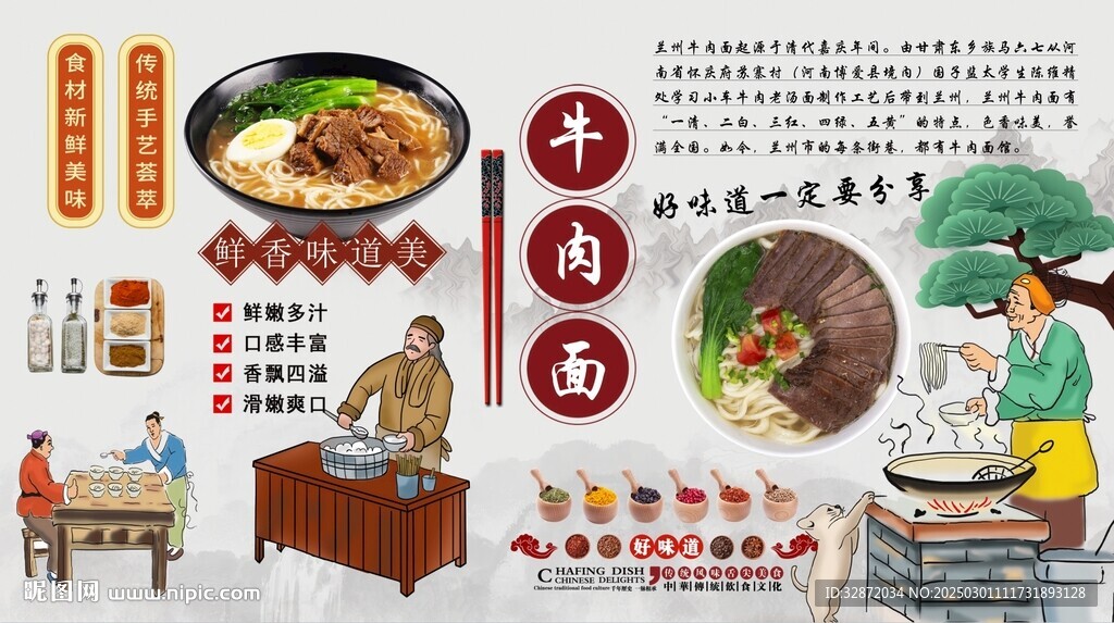 牛肉面背景墙