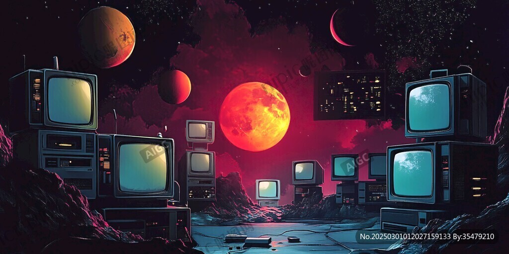 复古科幻电视风景