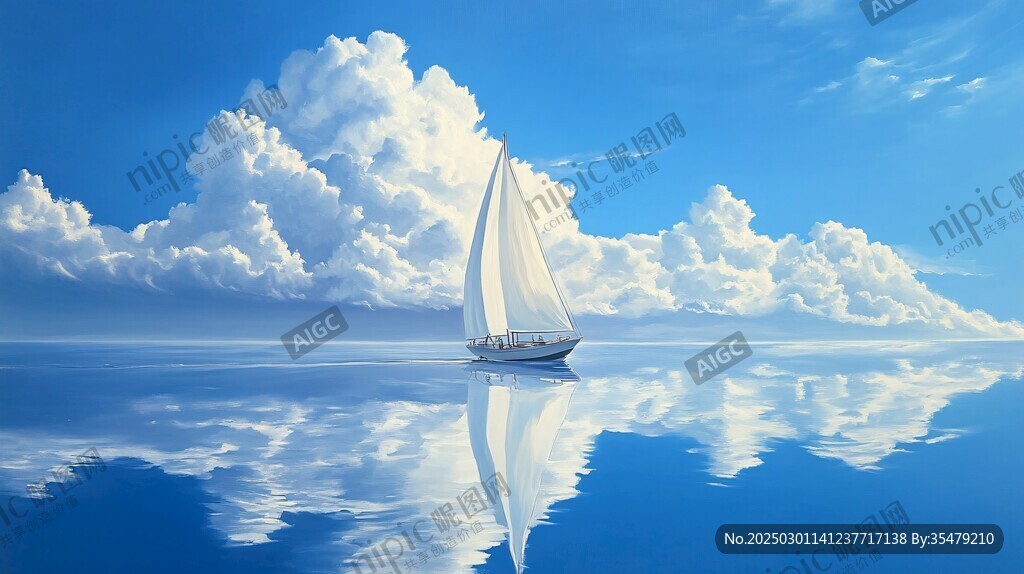 云海中的帆船