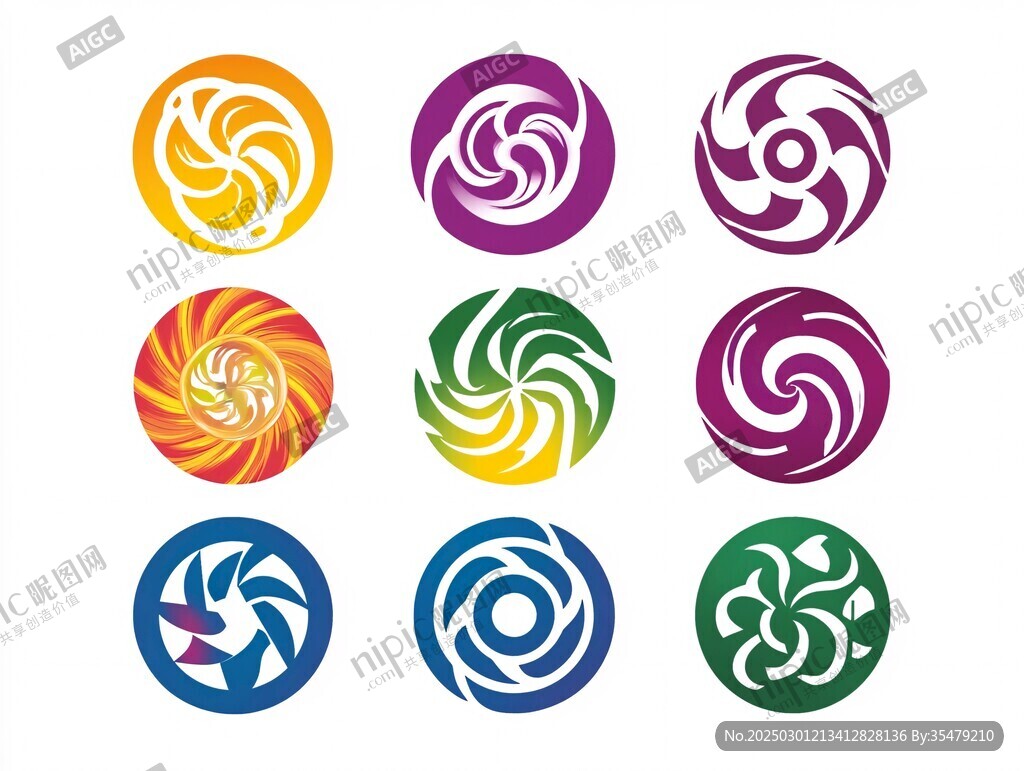 多彩圆形图案设计