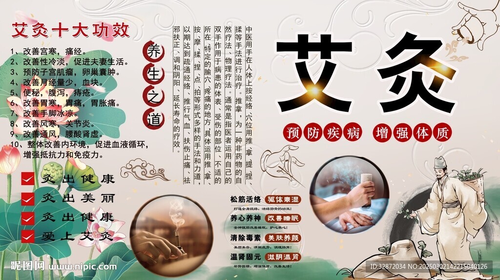 艾灸背景墙