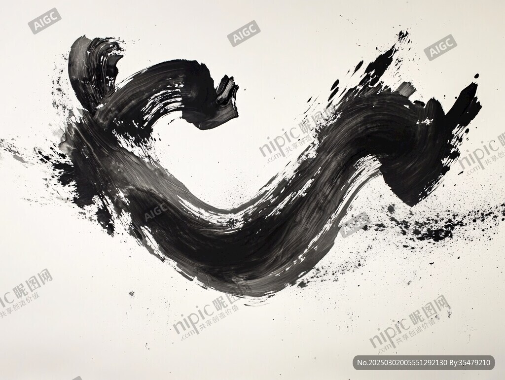 抽象黑墨水画