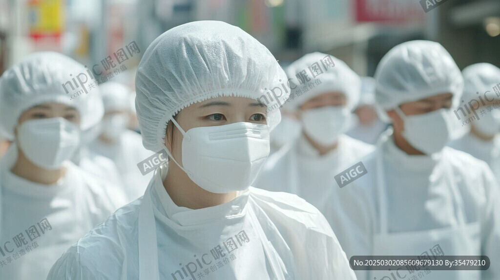 城市街道上的医护人员