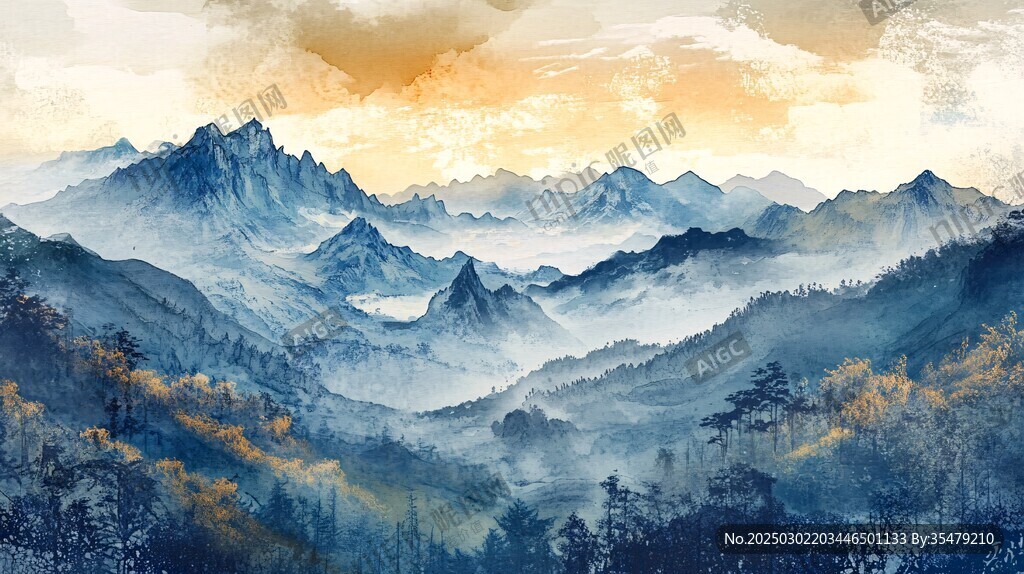 山水画中的黎明