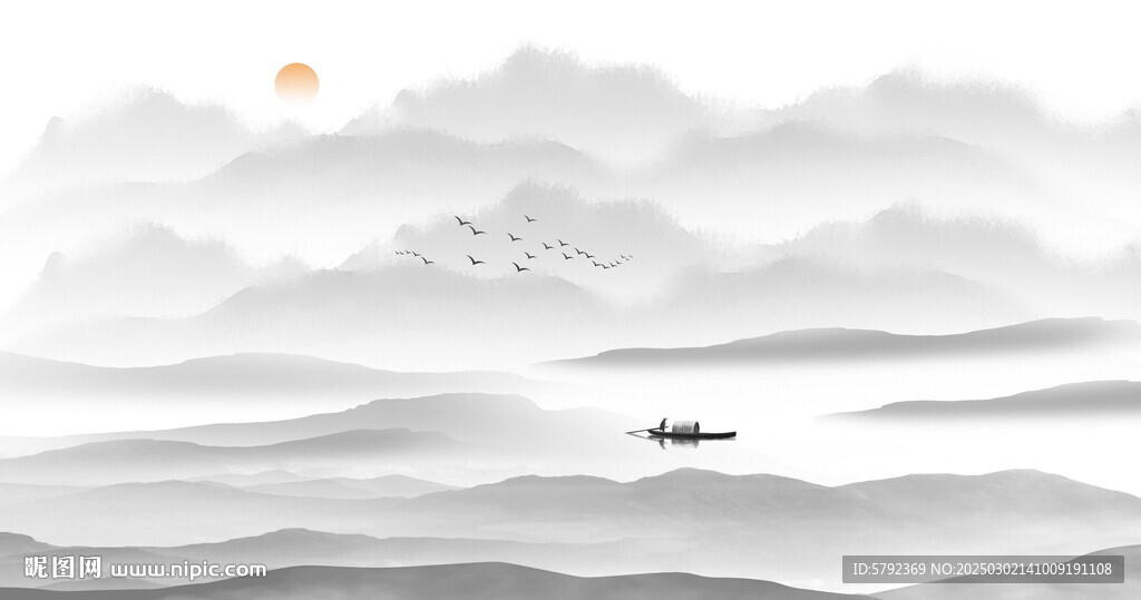 水墨国画山水装饰画