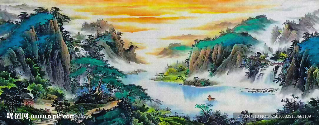 山水画国画山水