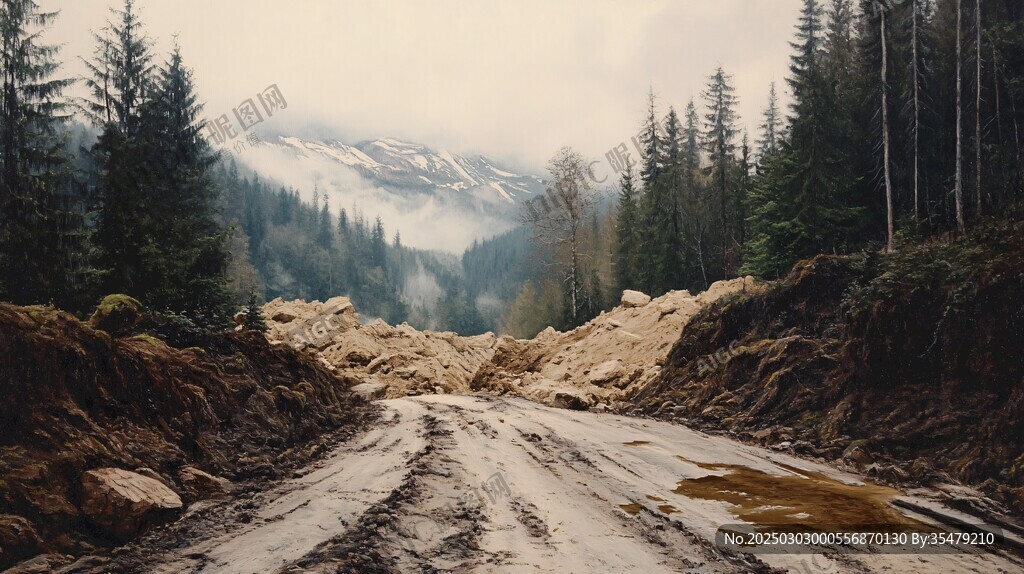 山区道路阻塞