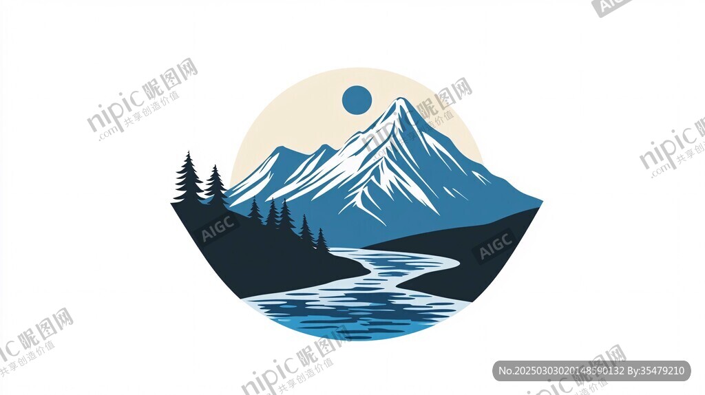 山水画风景插图