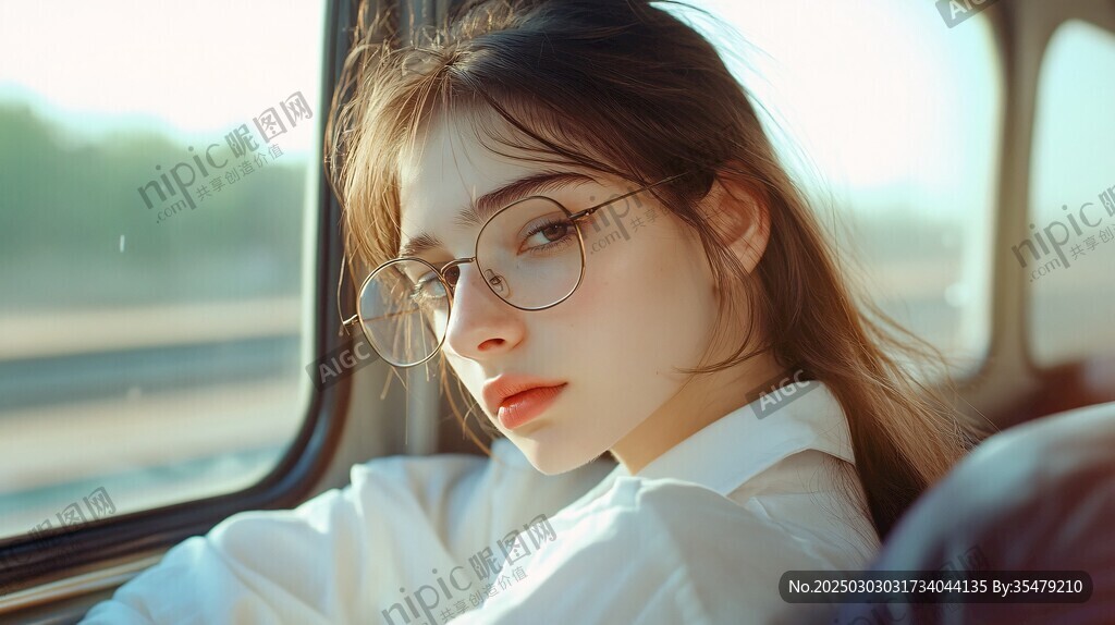 阳光下的年轻女性