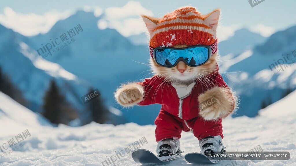 猫咪滑雪冒险