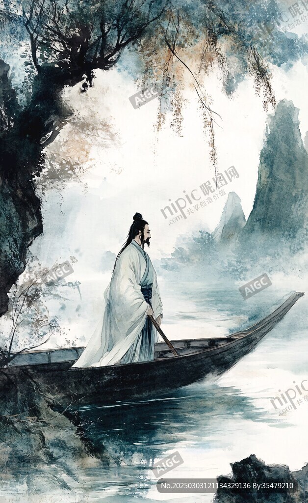 孤舟夜泊图