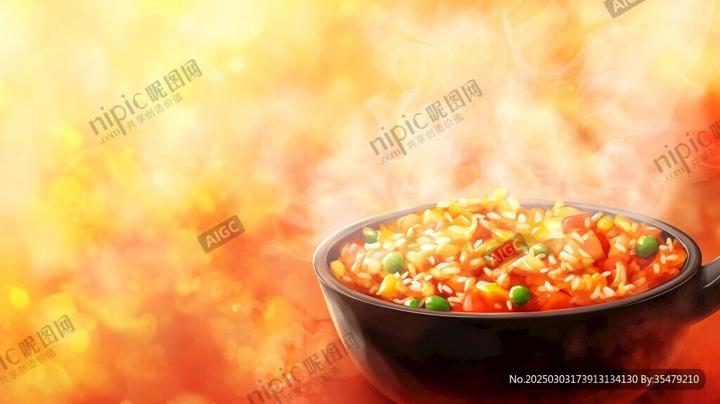 热气腾腾的炒饭