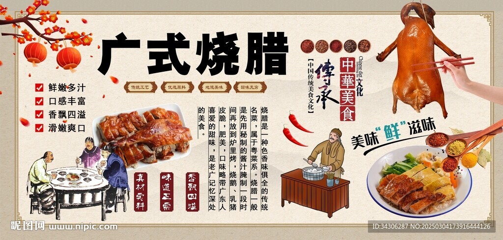 广式烧腊背景墙