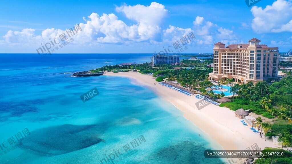碧海蓝天下的豪华度假胜地