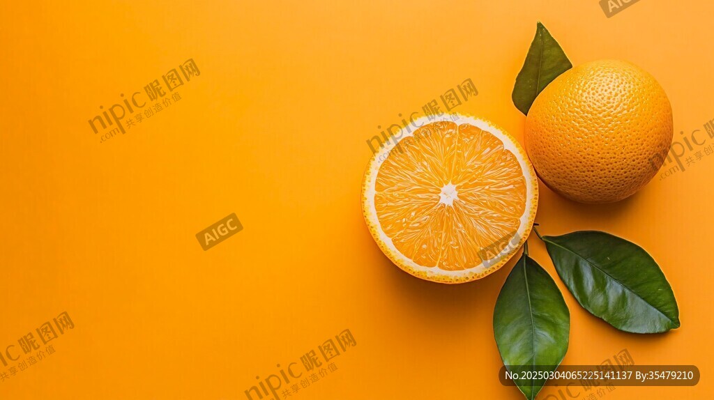 橙子与橙叶的活力之舞