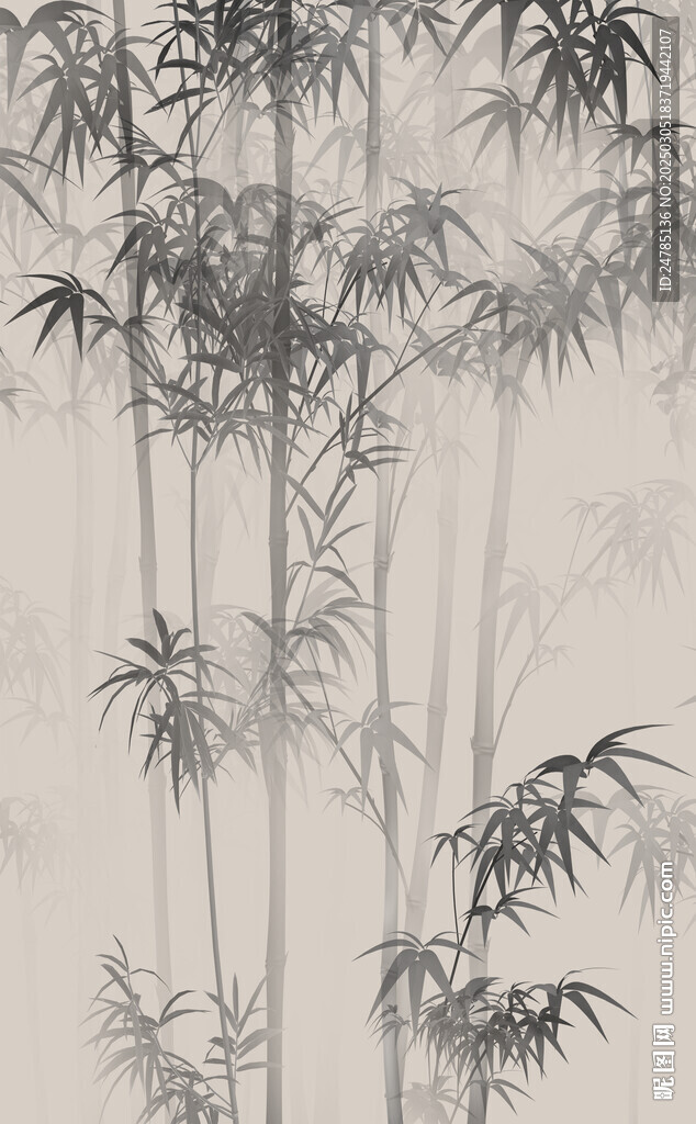 水墨竹林