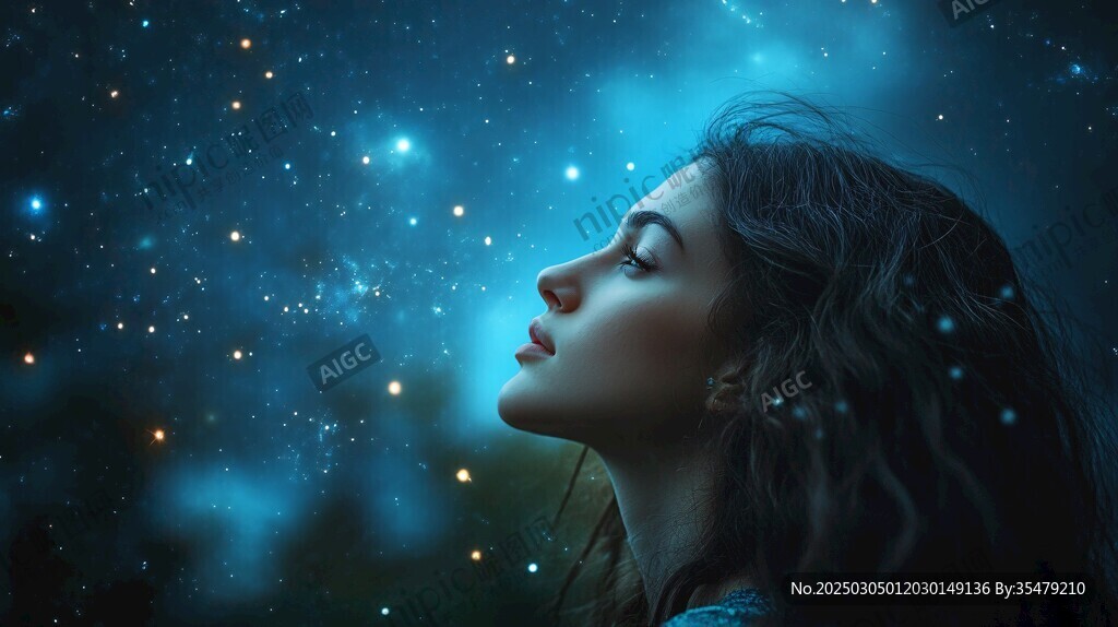 星空下的女孩