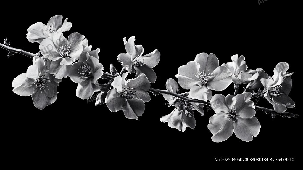 黑白花卉摄影作品
