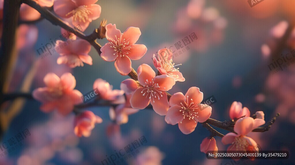 春日里 桃花朵朵绽放