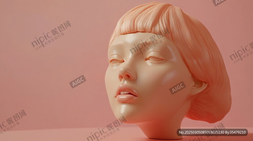 超现实主义女性头像雕塑