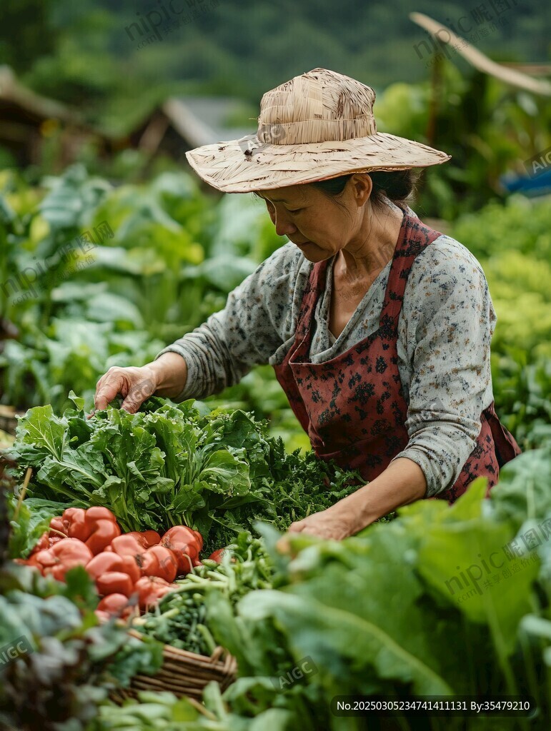 农妇丰收