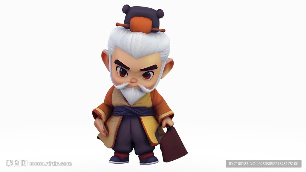 3d老人家绑定骨骼动画