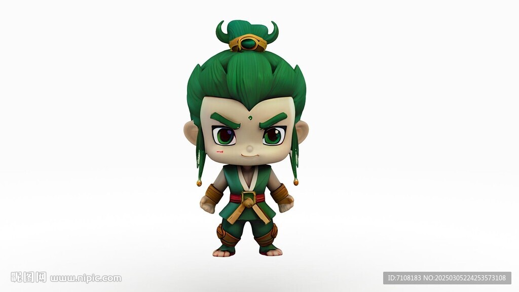 3d卡通少年绑定骨骼