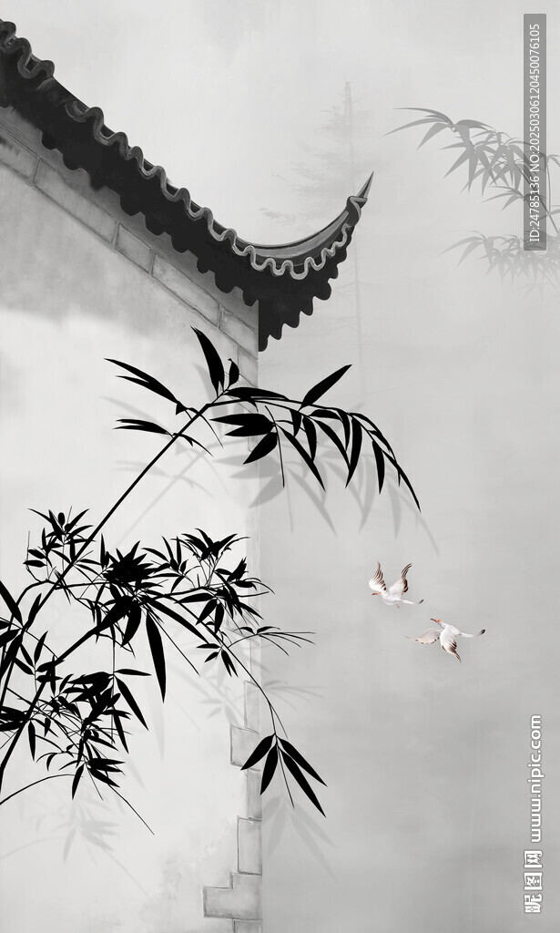 水墨竹林