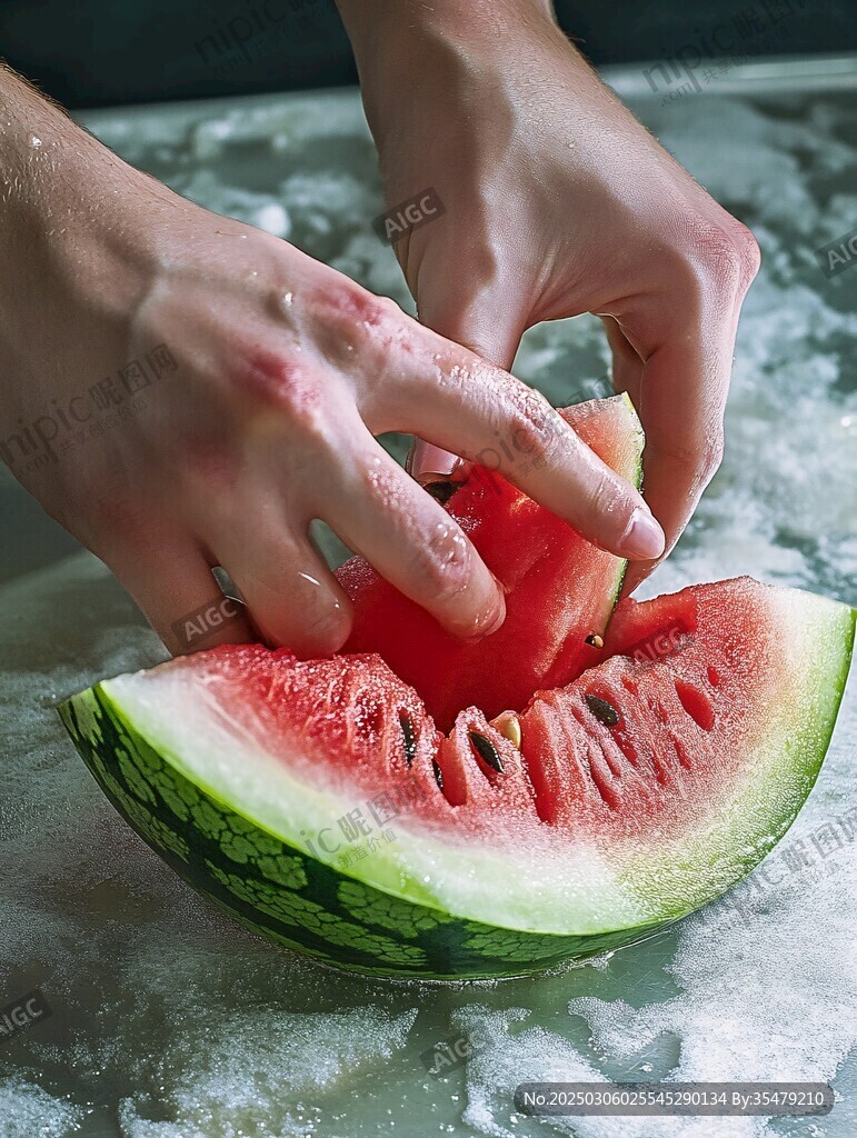 西瓜切片的夏日时光