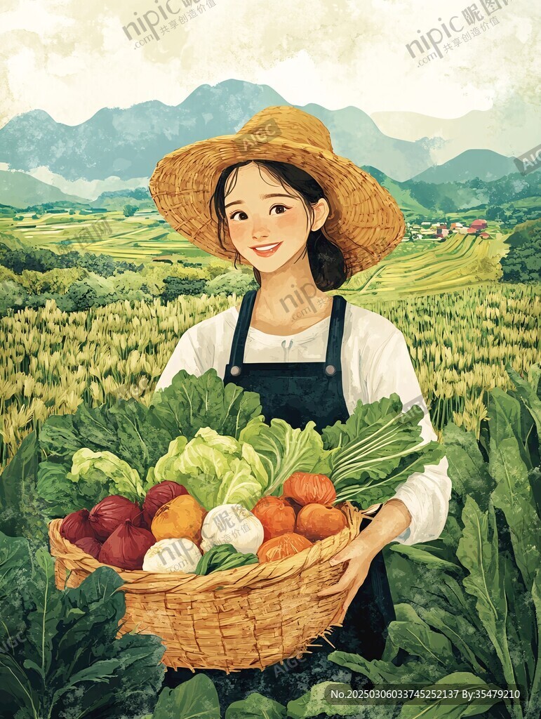 丰收的女孩