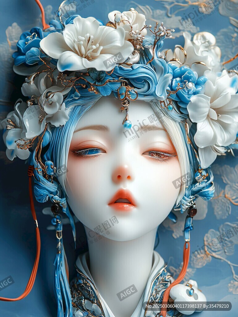 神秘的蓝色女子
