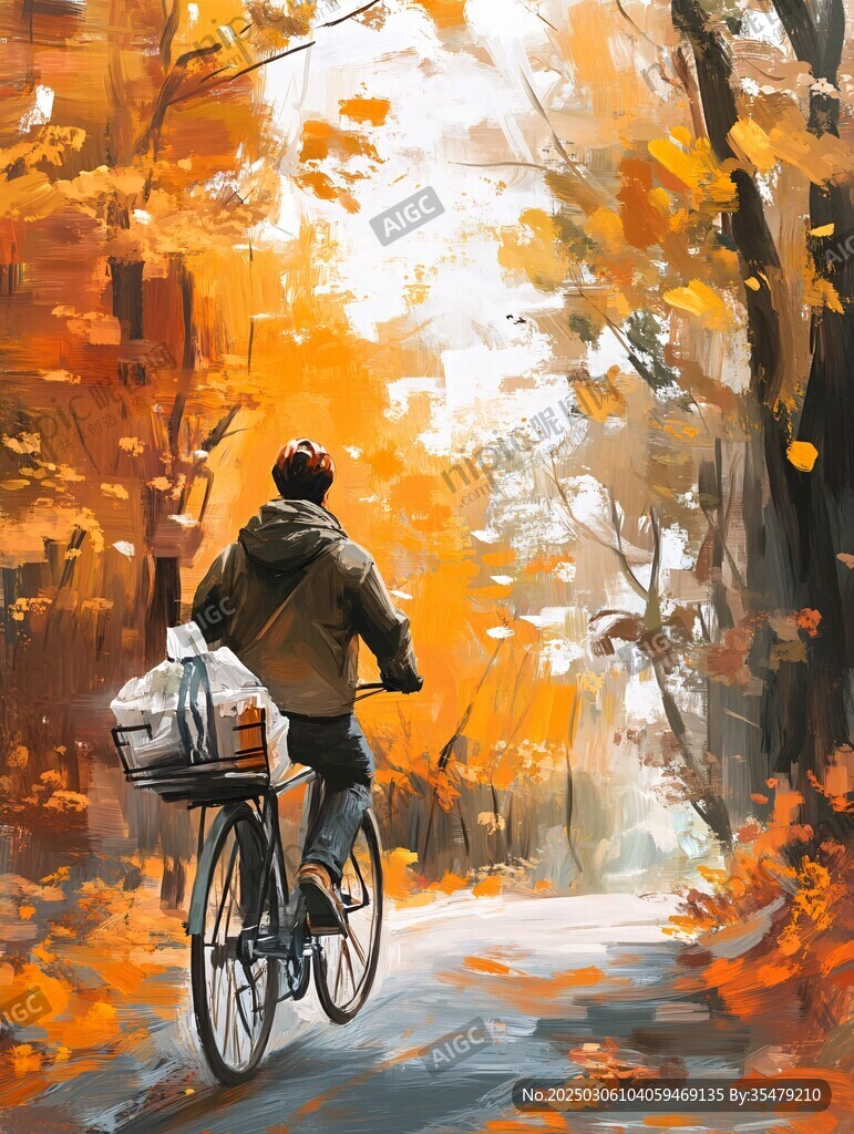 秋日骑行者