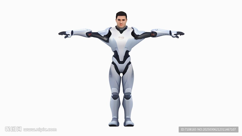 3d机器人绑定骨骼模型