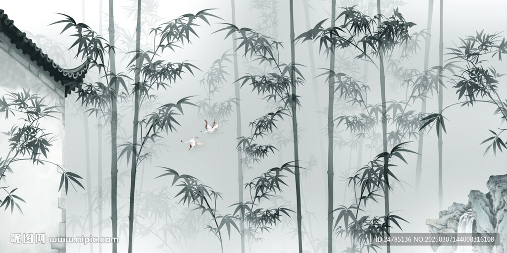 水墨竹林