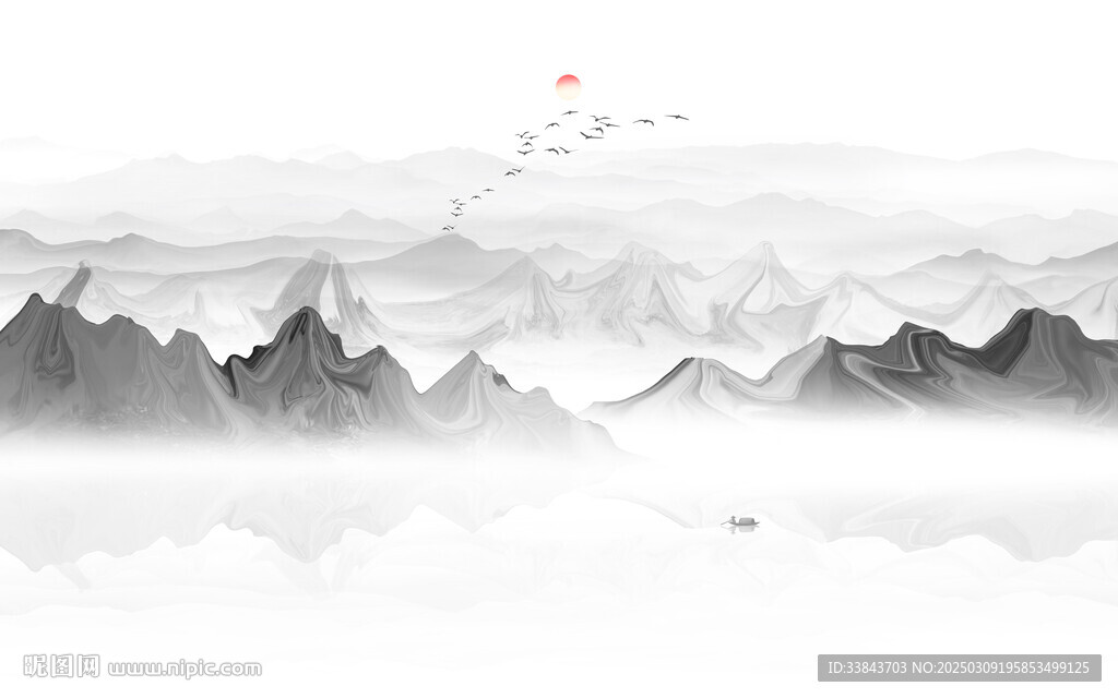 水墨画山水