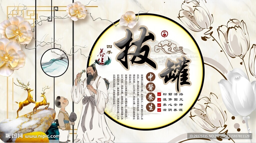 拔罐背景墙