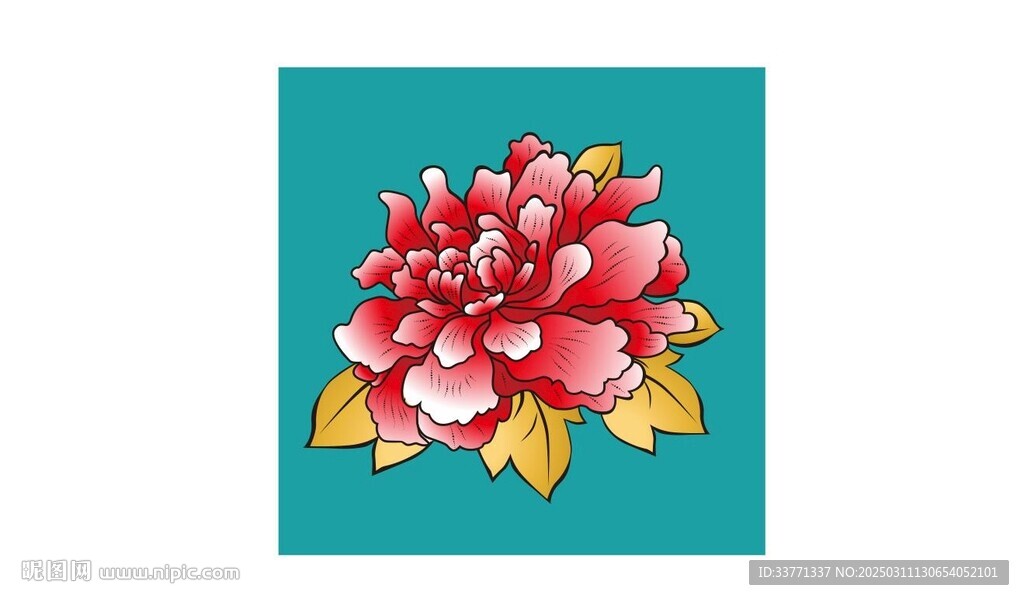 牡丹花矢量图