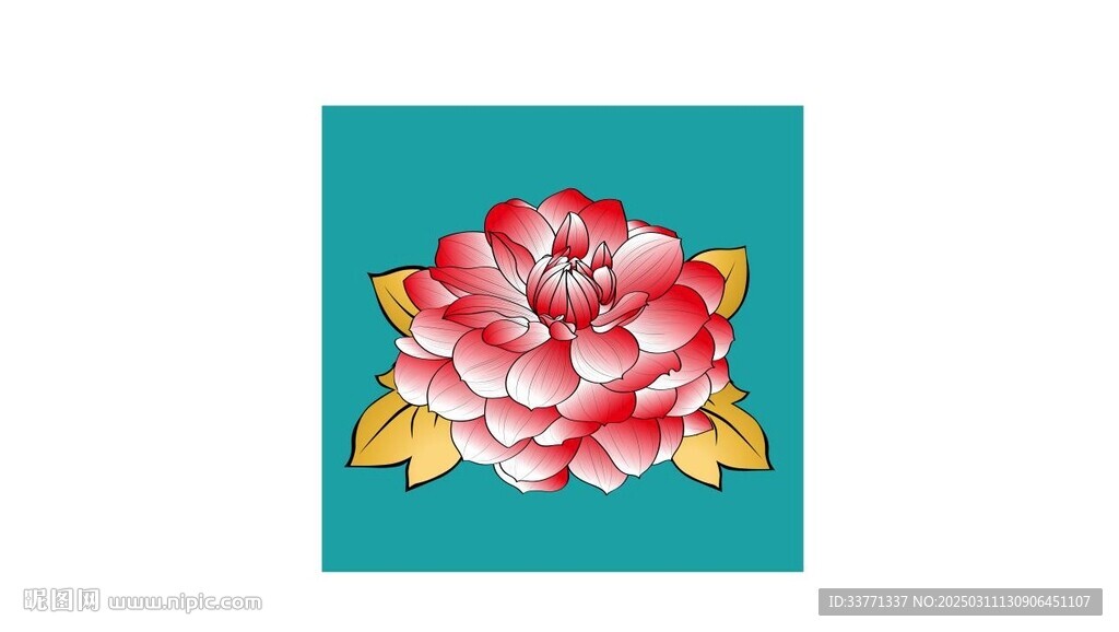 牡丹花矢量图