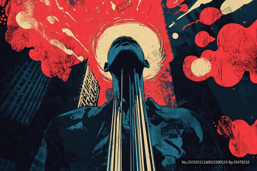 城市中的超现实主义人物