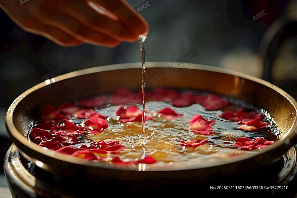 玫瑰花瓣油灯