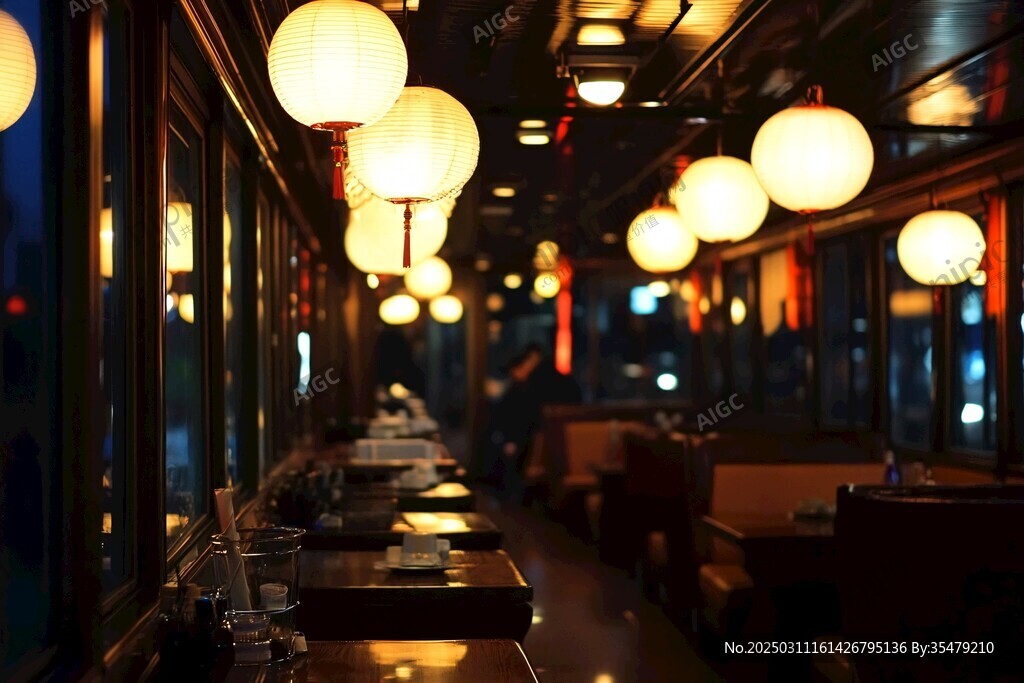夜晚的餐厅