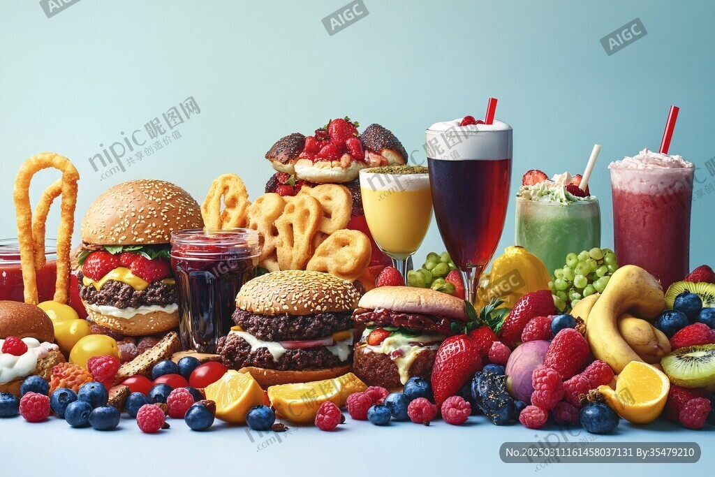 五彩斑斓的食物盛宴