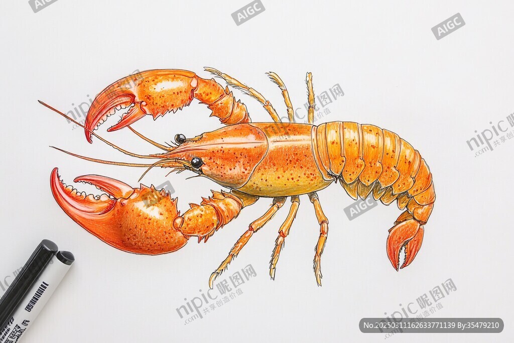 龙虾插画