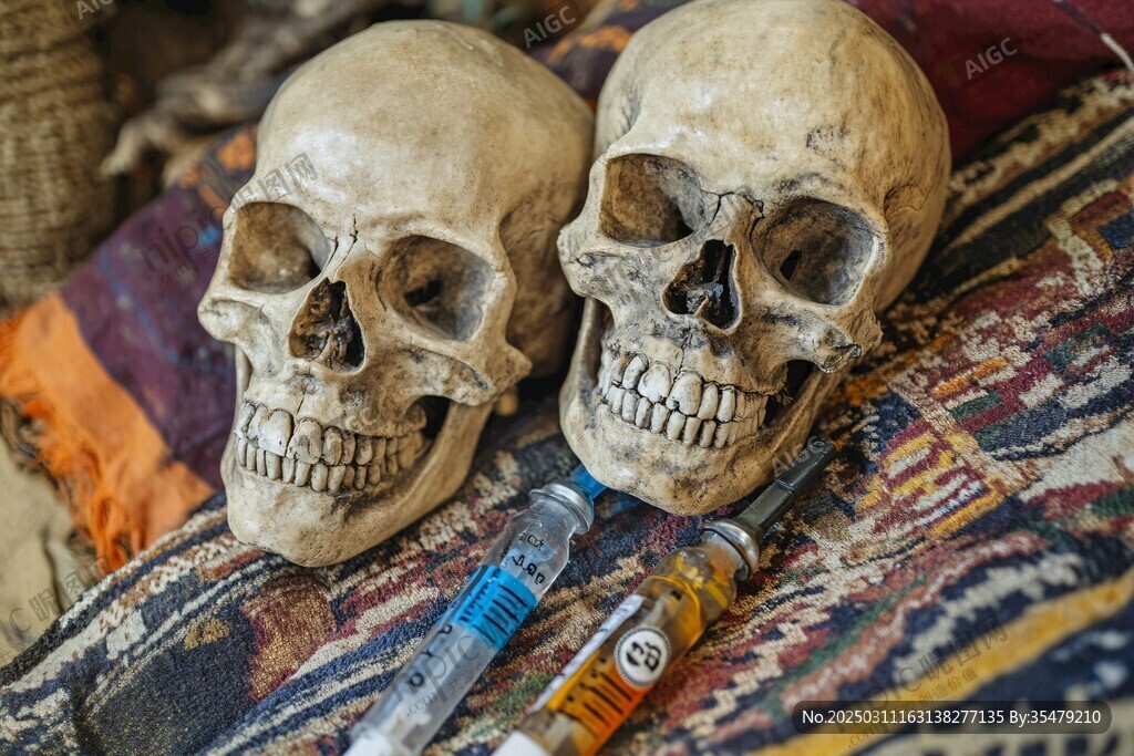 骷髅与注射器