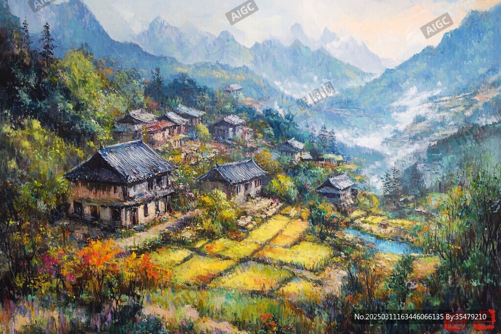 山谷中的村庄